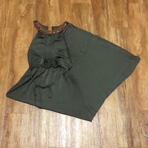 Jodi Kristopher Army Green Maxi Dress Size Small